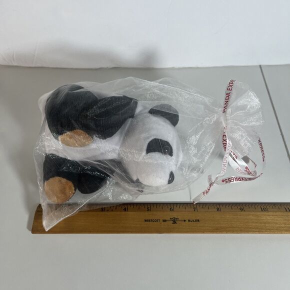 Panda Express Plush Bear Stuffed Animal Toy 2018 Black White 6" Sheer Bag - Picture 8 of 9